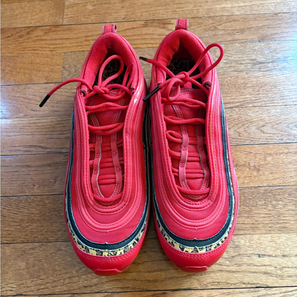Nike Nike Air 97 Red/Black- Leopard Print .